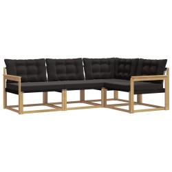 Ensemble de canapés d'extérieur 4 pcs Blanc et noir 645880645880