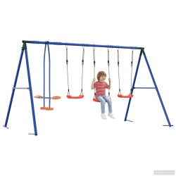 Ensemble de balançoires d'extérieur Multicolore Acier et PE 645881645881
