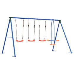 Ensemble de balançoires d'extérieur Multicolore Acier et PE 645881645881