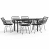 Ensemble à manger de jardin 7 pcs Noir Résine tressée 645888645888