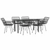 Ensemble à manger de jardin 7 pcs Noir Résine tressée 645888645888