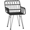 Ensemble à manger de jardin 7 pcs Noir Résine tressée 645888645888