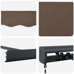 Auvent rétractable Taupe 300 x 250 cm Toile et Aluminium 645889645889