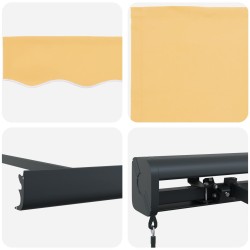 Auvent rétractable Sable 300 x 250 cm Toile et Aluminium 645891645891