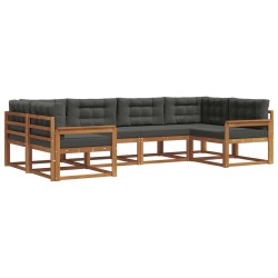 Ensemble de canapés d'extérieur 6 pcs Naturel et Anthracite 645895645895
