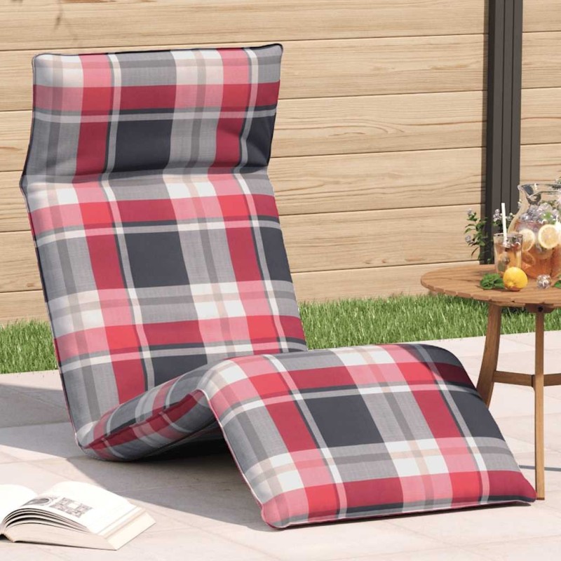 Transat pliant à carreaux rouges 175 x 54 x 8,5 cm tissu Oxford 645900645900