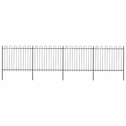 Clôture de jardin avec arceau en acier 714,5 x 150 cm Noir 645904645904