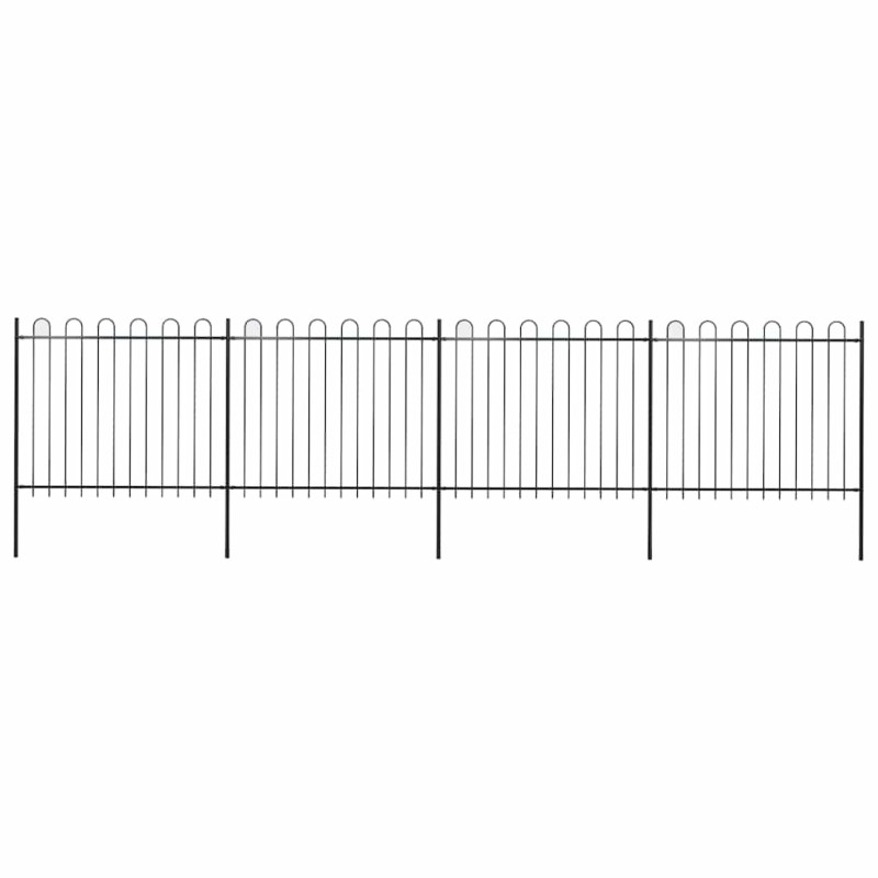 Clôture de jardin avec arceau en acier 714,5 x 150 cm Noir 645904645904