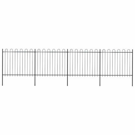 Clôture de jardin avec arceau en acier 714,5 x 150 cm Noir 645904645904