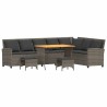 Salon de jardin 4 pcs avec coussins forme L gris résine tressée 645911645911