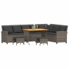 Salon de jardin 4 pcs avec coussins forme L gris résine tressée 645911645911