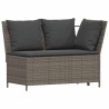 Salon de jardin 4 pcs avec coussins forme L gris résine tressée 645911645911
