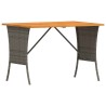 Salon de jardin 4 pcs avec coussins forme L gris résine tressée 645911645911