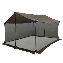 Tarp de camping avec murs en maille Marron Gris 645914645914