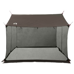 Tarp de camping avec murs en maille Marron Gris 645914645914