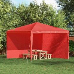 Mur de tente de fête 2 pcs Rouge 300 x 195 cm PE et acier 645915645915
