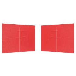 Mur de tente de fête 2 pcs Rouge 300 x 195 cm PE et acier 645915645915