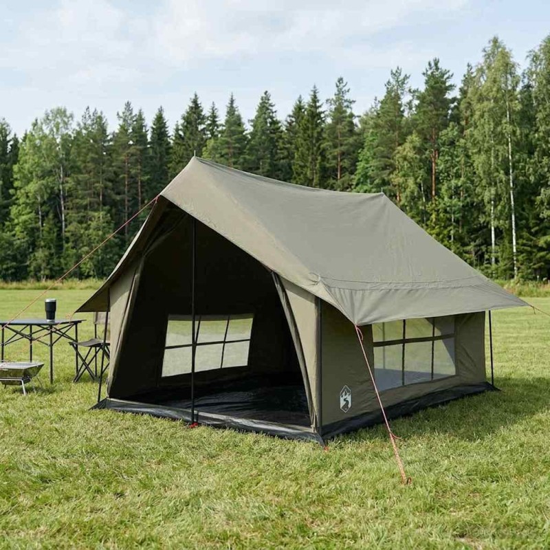 Tente Cabane Vert armée 340 x 246 x 210 cm Polycoton 645916645916