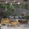 Salon de jardin 6 pcs avec coussin Bois d'acacia solide 645947645947