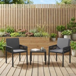 Chaises de jardin 6 pcs Noir et Gris foncé polyrotin 645955645955