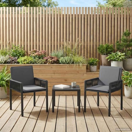 Chaises de jardin 6 pcs Noir et Gris foncé polyrotin 645955645955