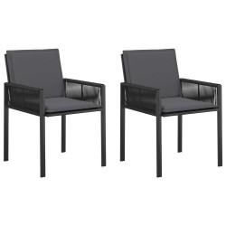 Chaises de jardin 6 pcs Noir et Gris foncé polyrotin 645955645955