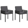 Chaises de jardin 6 pcs Noir et Gris foncé polyrotin 645955645955