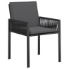 Chaises de jardin 6 pcs Noir et Gris foncé polyrotin 645955645955