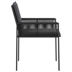 Chaises de jardin 6 pcs Noir et Gris foncé polyrotin 645955645955