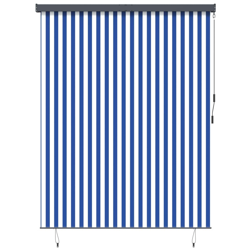 Store enrouleur Bleu et Blanc 200 x 250 cm Tissu et Aluminium 645959645959