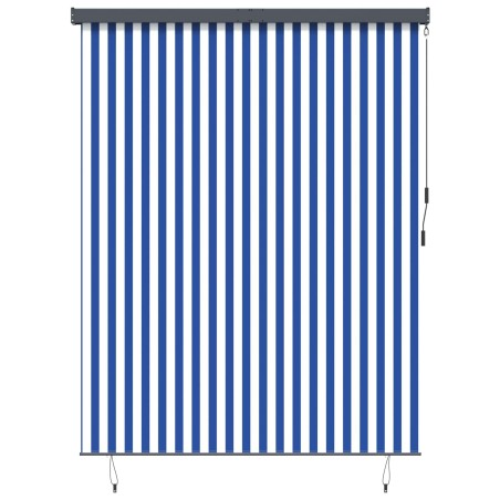 Store enrouleur Bleu et Blanc 200 x 250 cm Tissu et Aluminium 645959645959