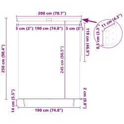 Store enrouleur Bleu et Blanc 200 x 250 cm Tissu et Aluminium 645959645959