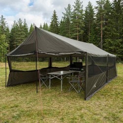 Tente familiale avec toit Marron gris 600 x 400 x 268 cm 645962645962