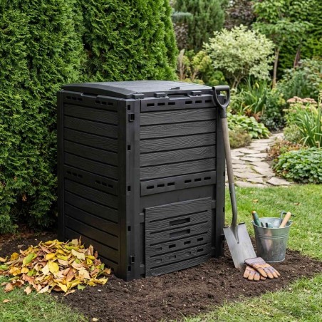 Composteur de jardin Noir 59,5 x 60 x 81,5 cm 280 l 100% PP 645969645969