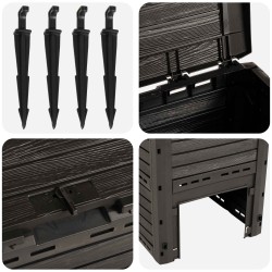 Composteur de jardin Noir 59,5 x 60 x 81,5 cm 280 l 100% PP 645969645969