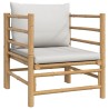 Salon de jardin 5 pcs avec coussins gris clair bambou 645970645970