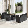Ensemble de canapé de jardin avec coussin 8 pcs Noir polyrotin 645972645972