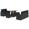 Ensemble de canapé de jardin avec coussin 8 pcs Noir polyrotin 645972645972