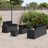 Ensemble de canapé de jardin avec coussin 8 pcs Noir polyrotin 645972645972