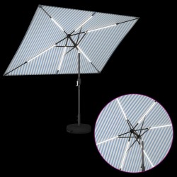 Parasol de jardin avec lumières LED et base 200 x 300 cm 645986645986
