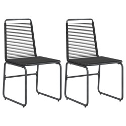 Chaises de jardin 2 pcs Noir 48 x 55 x 89,5 cm Rotin 645992645992