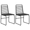 Chaises de jardin 2 pcs Noir 48 x 55 x 89,5 cm Rotin 645992645992