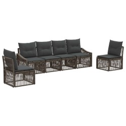 Ensemble de canapé de jardin 6 pcs Gris polyrotin 645995645995