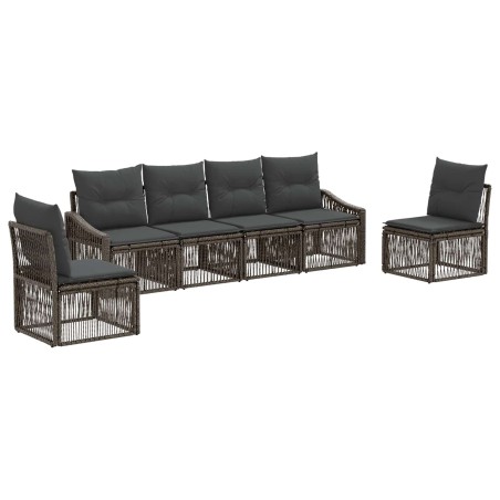 Ensemble de canapé de jardin 6 pcs Gris polyrotin 645995645995