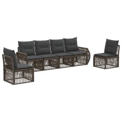 Ensemble de canapé de jardin 6 pcs Gris et Gris foncé polyrotin 645997645997