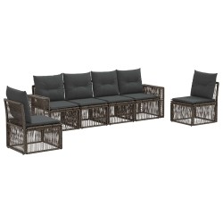 Ensemble de canapé de jardin 6 pcs Gris et Gris foncé polyrotin 645998645998