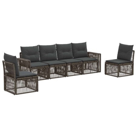 Ensemble de canapé de jardin 6 pcs Gris et Gris foncé polyrotin 645998645998