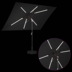Parasol de jardin avec lumières LED et base 200 x 300 cm 645999645999