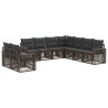 Ensemble de canapé de jardin 9 pcs Gris et Gris foncé polyrotin 646002646002
