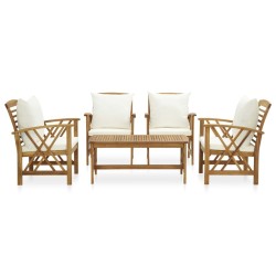 Salon de jardin 5 pcs avec coussins Bois d'acacia solide 646004646004